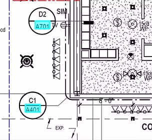 Architectural plan detail showing the cove lighting location
